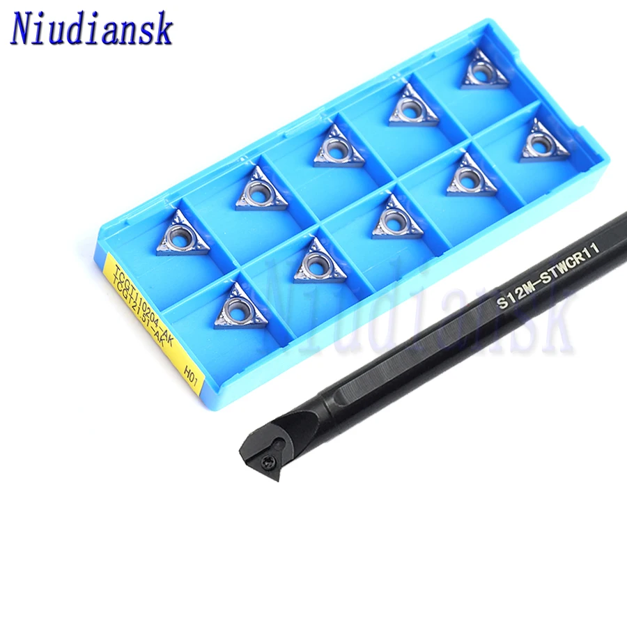 

1pc S10K S12M-STWCR11 Inner Hole Turning Tool Holder S16Q-STWCR11 S20R-STWCR11 10pcs Carbide Inserts TCMT1102 CNC Lathe Tool Set