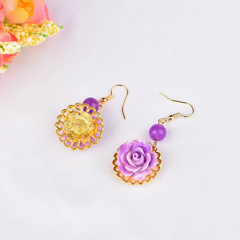 Модная одежда в китайском этническом стиле Стиль Ретро ювелирные изделия Серьга