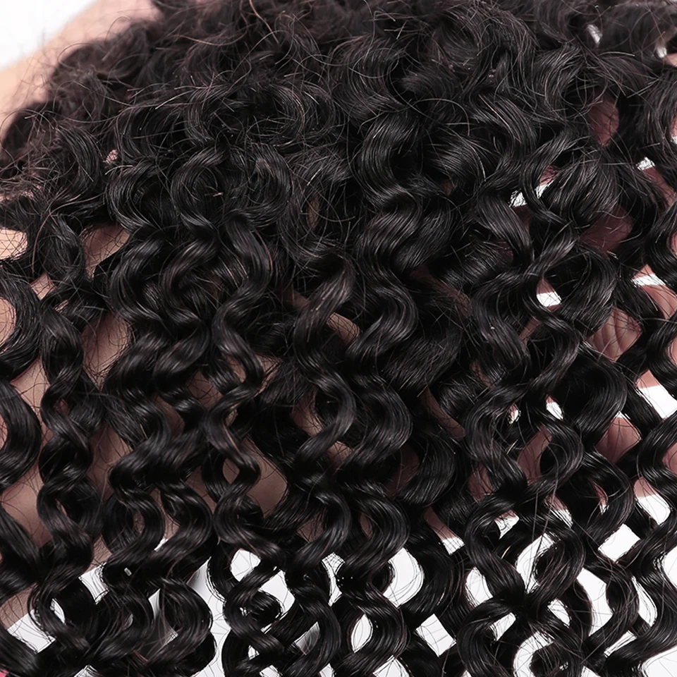 Salonchat бразильские кудрявые пряди с закрытием натурального цвета Remy пряди волос с закрытием 3 штуки и 4*4 закрытие шнурка