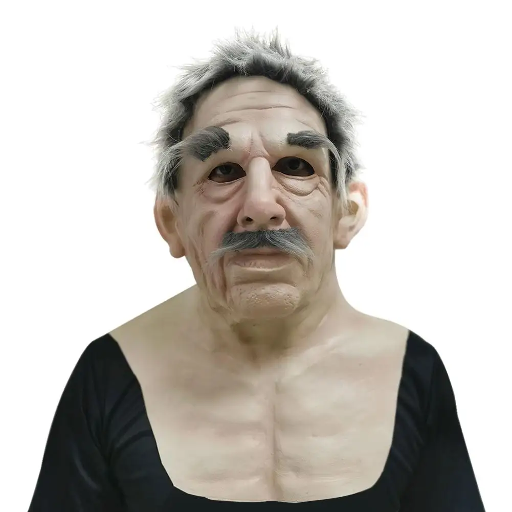 Крышка на лицо Хэллоуин латексный ужас старинный головной убор щит|Маски для