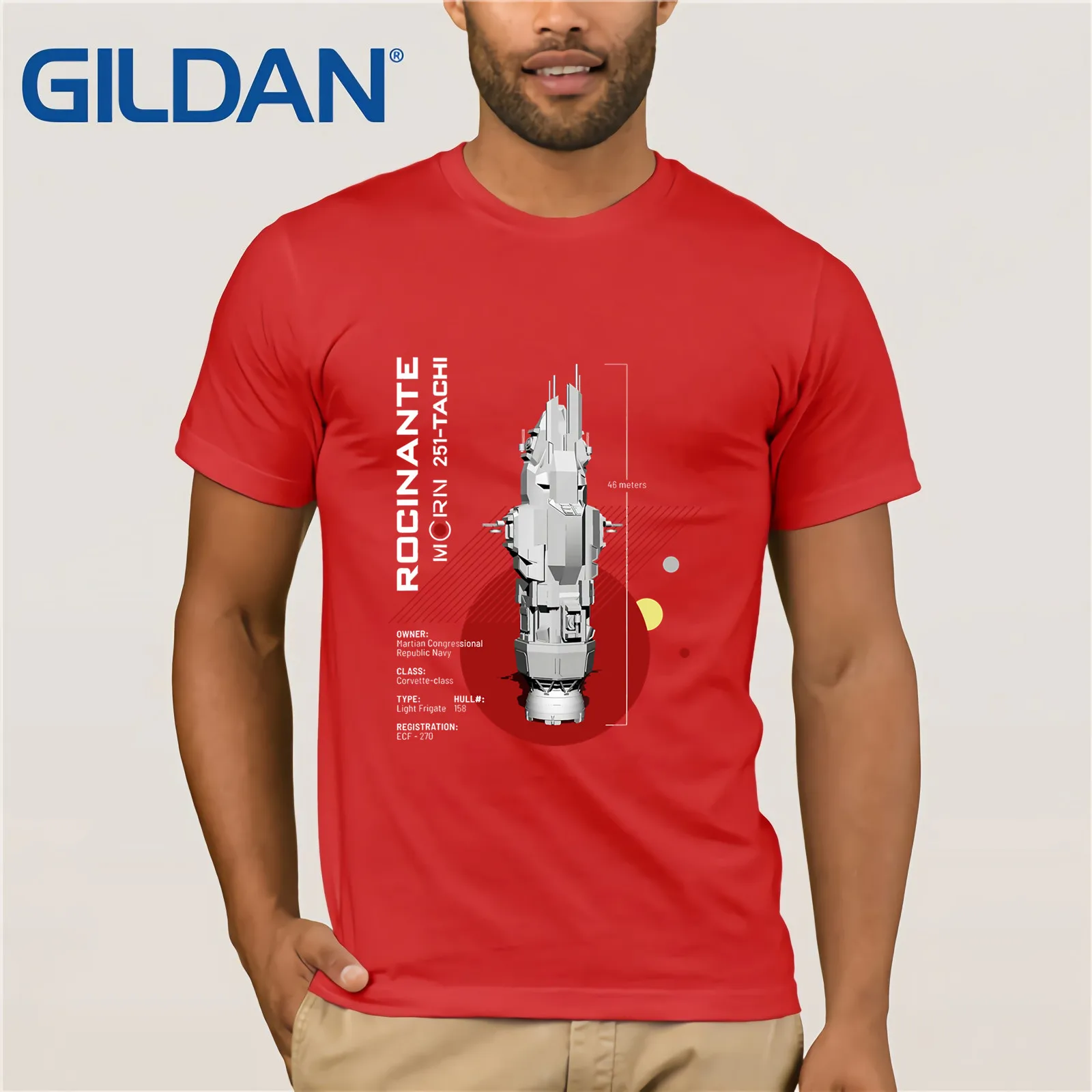 The Expanse Rocinante shipping Летняя мужская футболка с коротким рукавом - Цвет: red