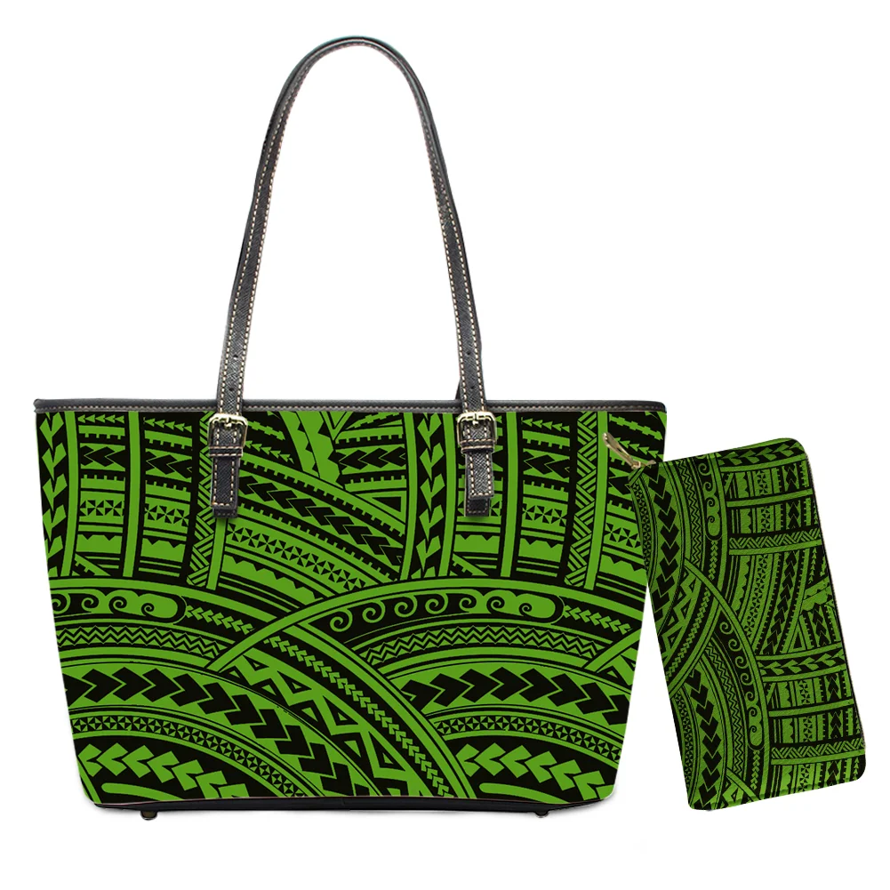 

Bohemia Tribal Printed Women Handbag And Purse Set 2021 Large Leather Clutch Wallets Totes Femme Wholesale Free Drop Shipping