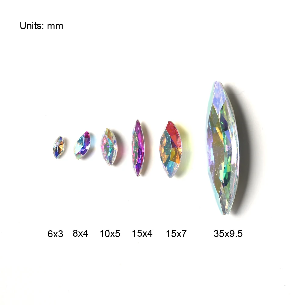 AB хрустальные стразы K9 стеклянные заостренные камни конский глаз для одежды