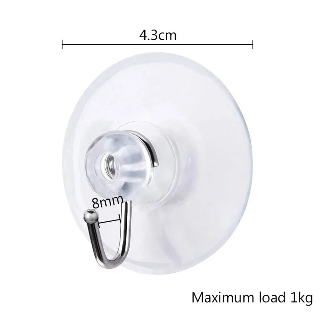 

12Pcs Hanger Kitchen Bathroom Strong Transparent Plastic Waterproof Suction Cup Sucker Wall Hooks Multi-purpose Organizer