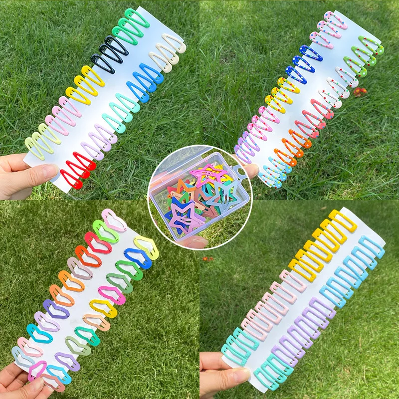 

Children's Hair Clip Bb Clip Female Water Drop Heart-Shaped Baby Clip Drip Oil Paint Rubber Paint Cartoon Hair Clip