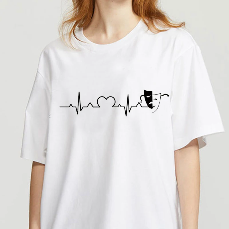 

Summer Heartbeat Women tshirt Casual Funny t shirt Lady Young Girl Top Tee Higher Quality selling women t-shirt