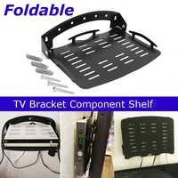 foldable steel desktop rack adjustable screen shelf tv top storage bracket for streaming devices media box speakers home decor