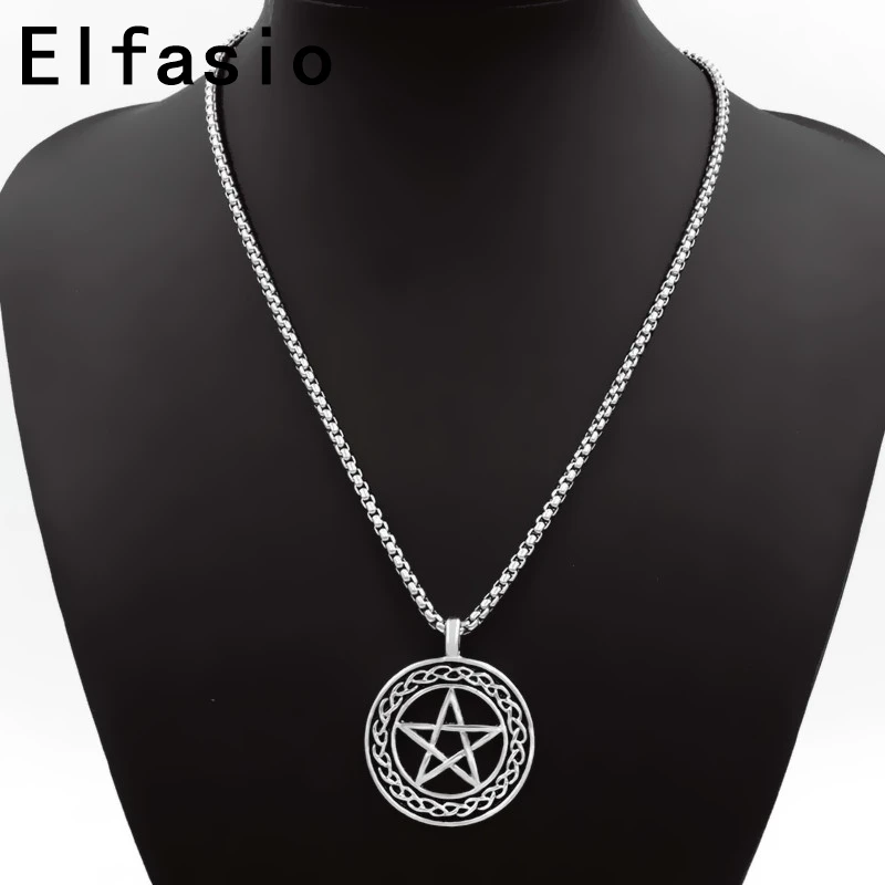 Мужские кельтский с пятиугольной звездой талисман подвеска Цепочки и ожерелья