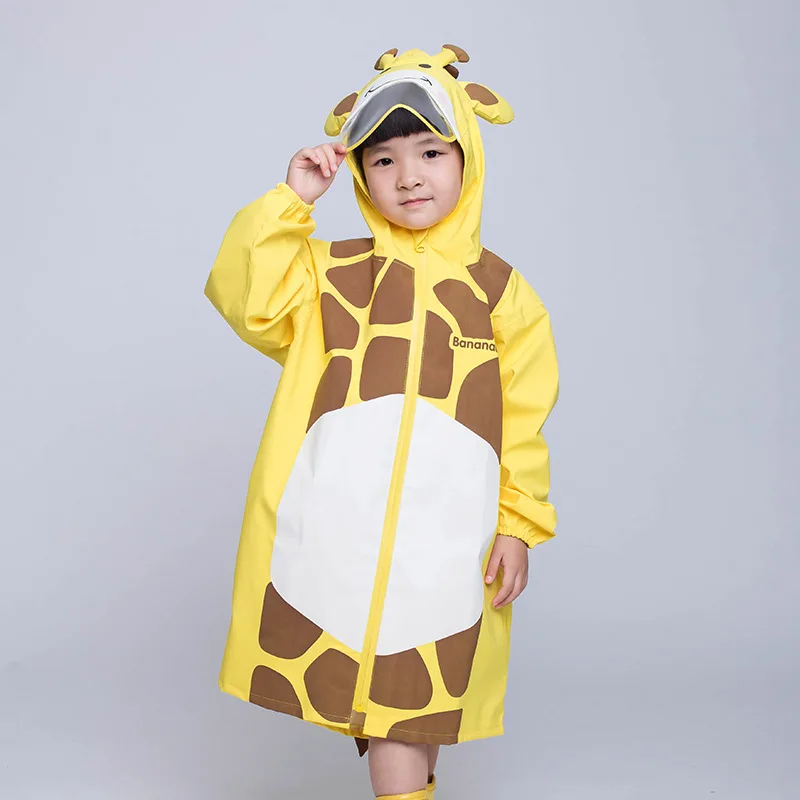 

Желтый детский дождевик, высококачественный непромокаемый водонепроницаемый дождевик с капюшоном, студенческий непромокаемый дождевик ...