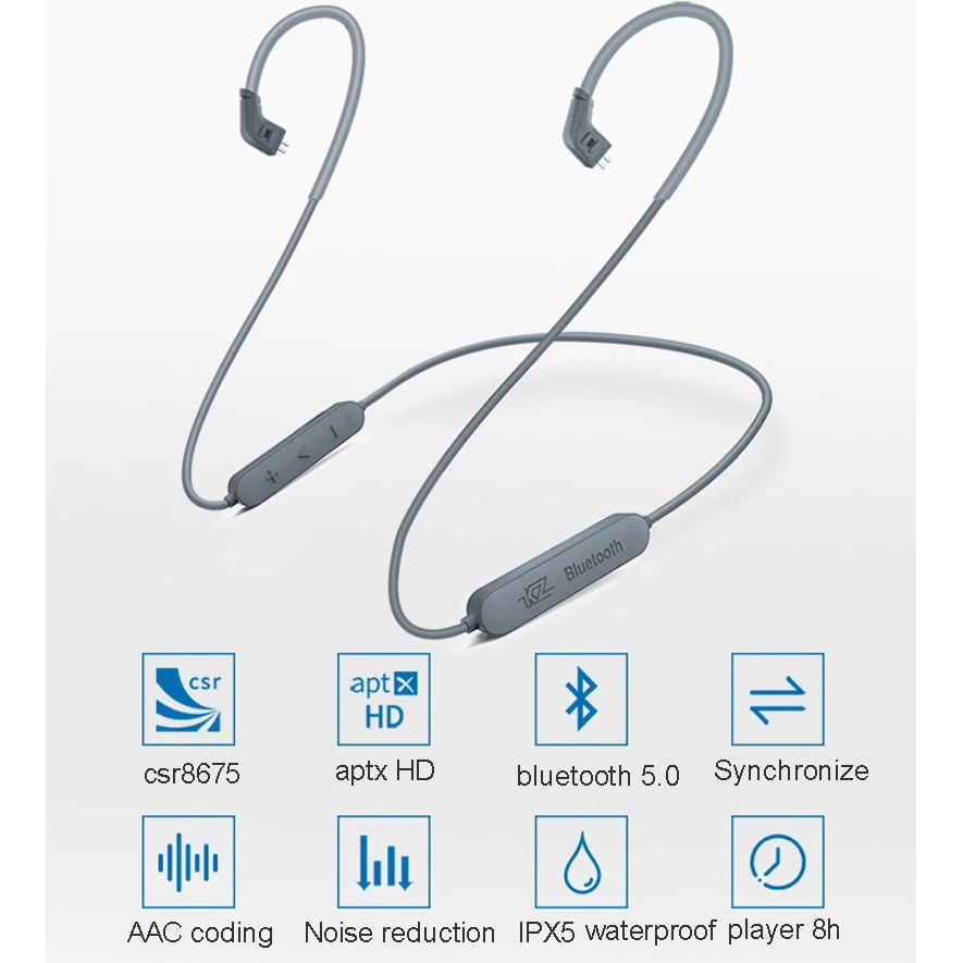 Lusya csr8675 без потерь APTX-HD Bluetooth 5 0 гарнитура обновление линии для IE40PRO/IE80/IM70/SE535/n40/MMCX