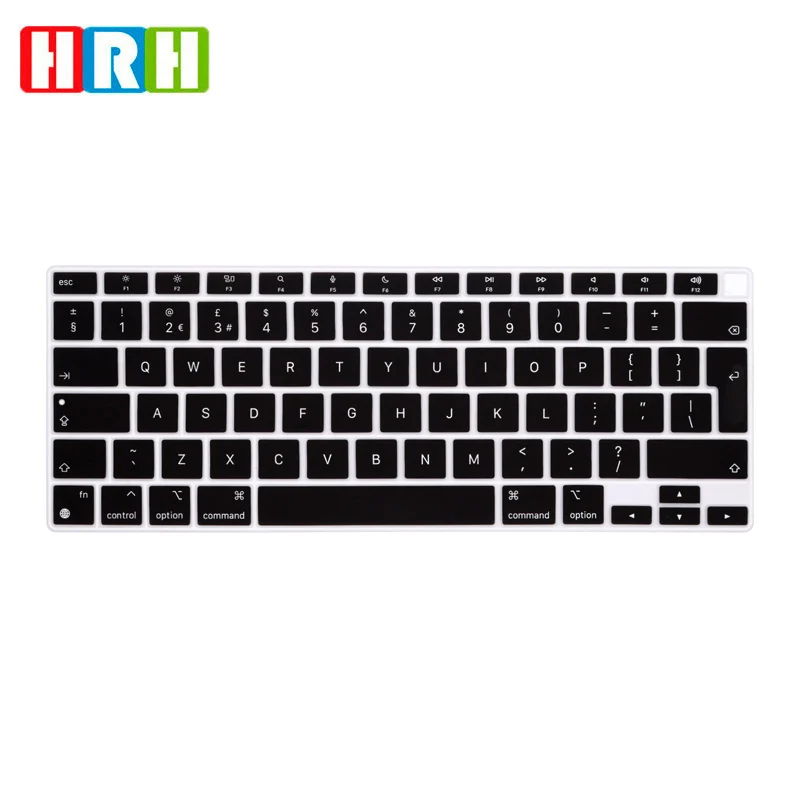 HRH EU Silicone English Laptop Skin Keyboard Cover Waterproof For MacBook New Air 13 inch M1 A2337(2020 Release)