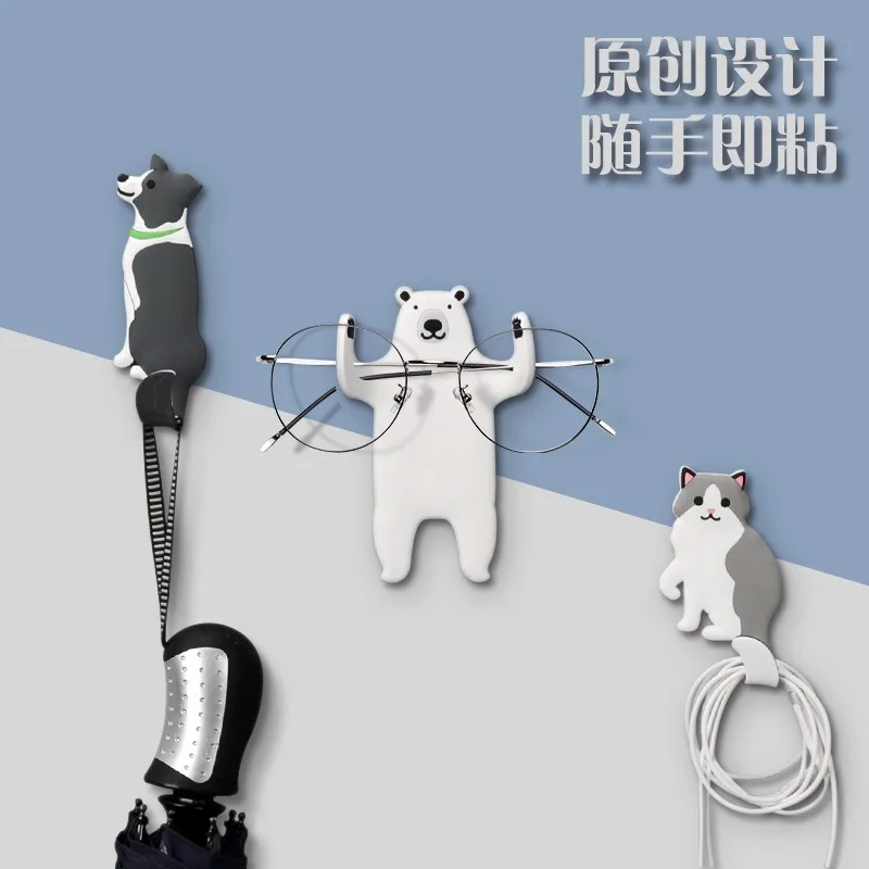 

3PCS Creative Fridge hook cartoon Key Wall Crochet Holder cyclic use deformable punch-free wall hook for Kitchen Bedroom