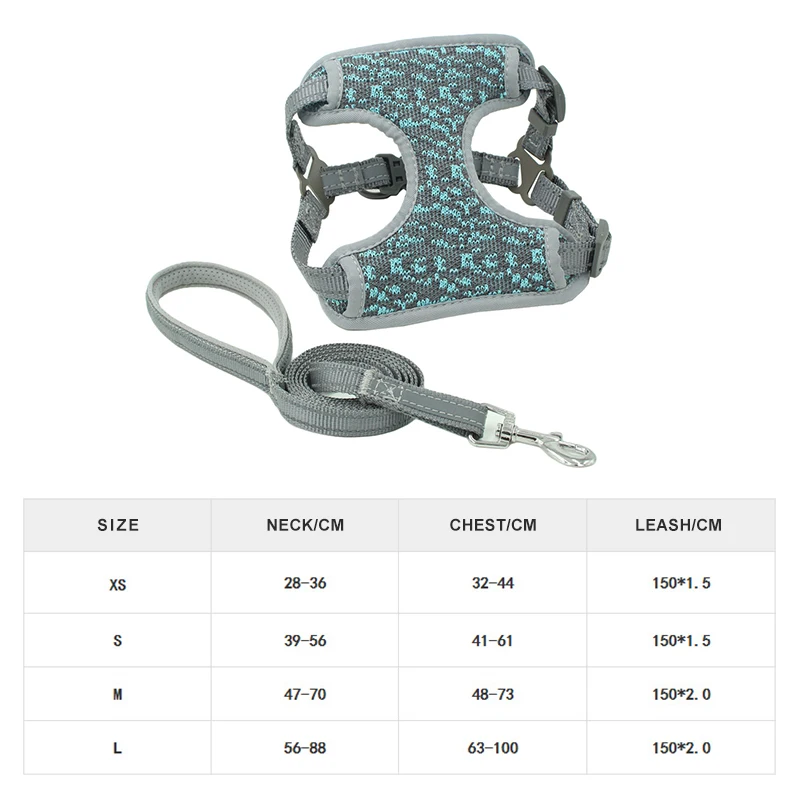 Breathable Dog Vest Harness Leash Suit Adjustable Reflective Pet Harnesses For Small Medium Big Dogs Walking Run Pets Supplies | Дом и сад