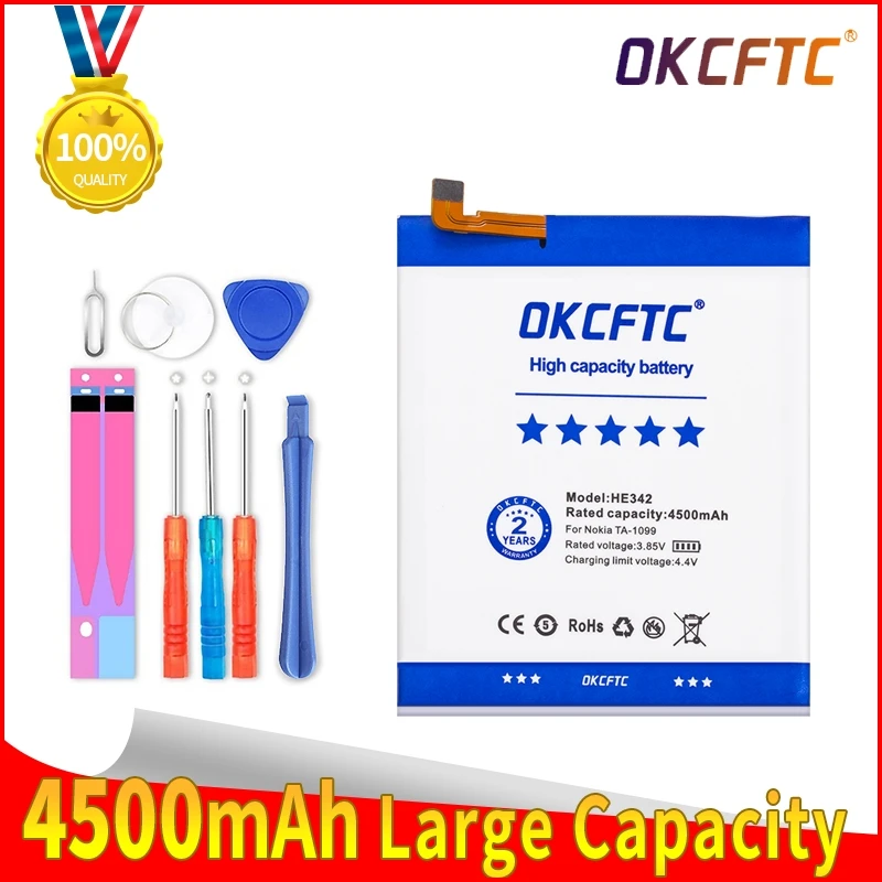 

4500mAh HE342 HE 342 Mobile Phone Batteries For Nokia X6 2018 6.1 Plus TA-1099 X5 TA-1109 5.1 Plus Battery