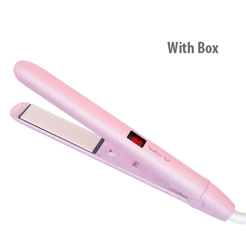 Pink With Box Flat Iron Hair Straightener Professional Hair Plank Crimper Corrugated Tongs Styling Styler Curling Straightening Iron - Цвет: Pink With Box