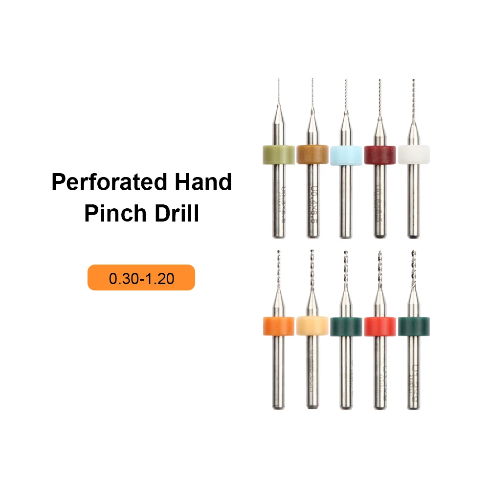 JelBo 10pcs/Set PCB Mini Drill Bit Tungsten Steel Carbide for Print Circuit Board CNC Drill Bits Machine(0.1mm to 1.2mm - Диаметр отверстия: 0.3-1.2mm
