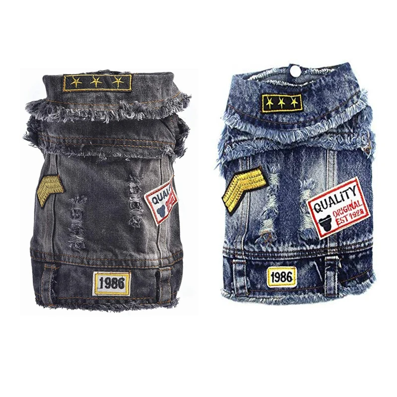 Классическая джинсовая куртка для собак 1986 весенняя одежда домашних питомцев