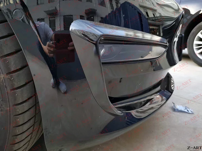 Z ART углеродное волокно Передняя створка для Tesla модель 3 переднего бампера