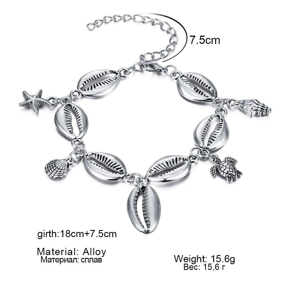 

2020 New Boho Turtle Pendant Anklets For Women Shell Anklet Bracelets On The Leg Bohemian Foot Ocean Jewelry Drop Shipping