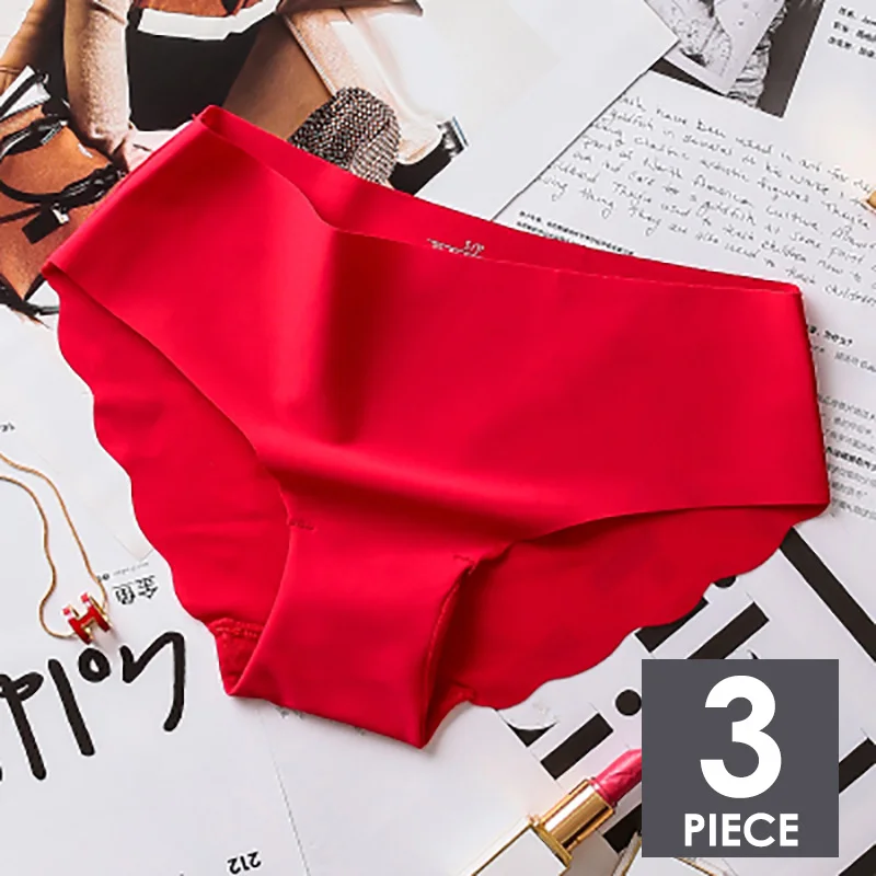 O 3pcs Бесшовные Ice Silk трусы для Для женщин сексуальные трусы с низкой посадкой ультра-тонкий стринги нижнее белье, женские трусы, интимное 3 шт./компл.# F - Цвет: O 3pcs