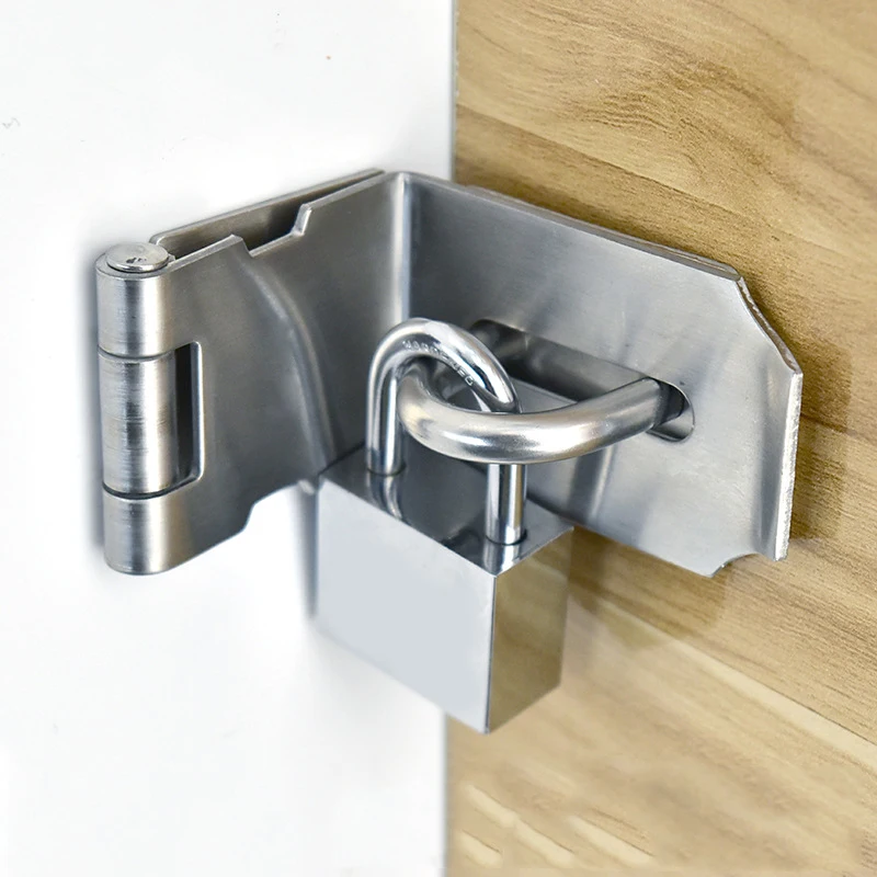 

Thickened Stainless Steel 90 Degree Right Angle Lock Card Lock Padlock Surface Mounted Anti-theft Lock Card Hasp