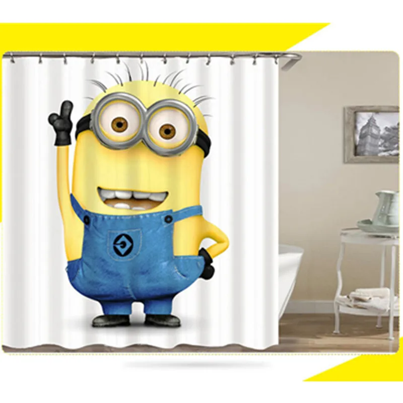 Миньоны серии занавески для душа ванная комната водонепроницаемый полиэстер