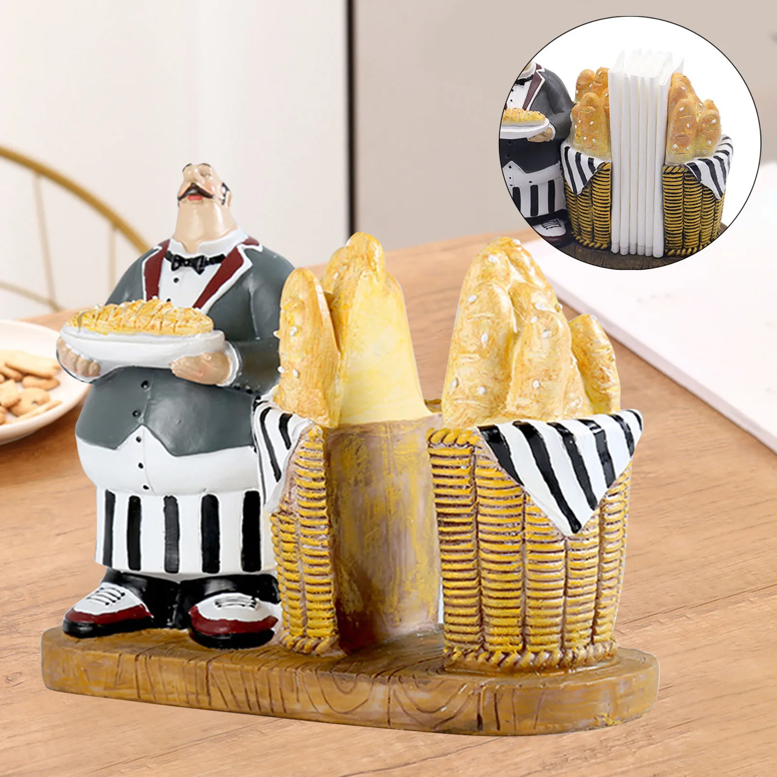 

Tabletop Resin Chef & Design Figurine Decorative Napkin Holder
