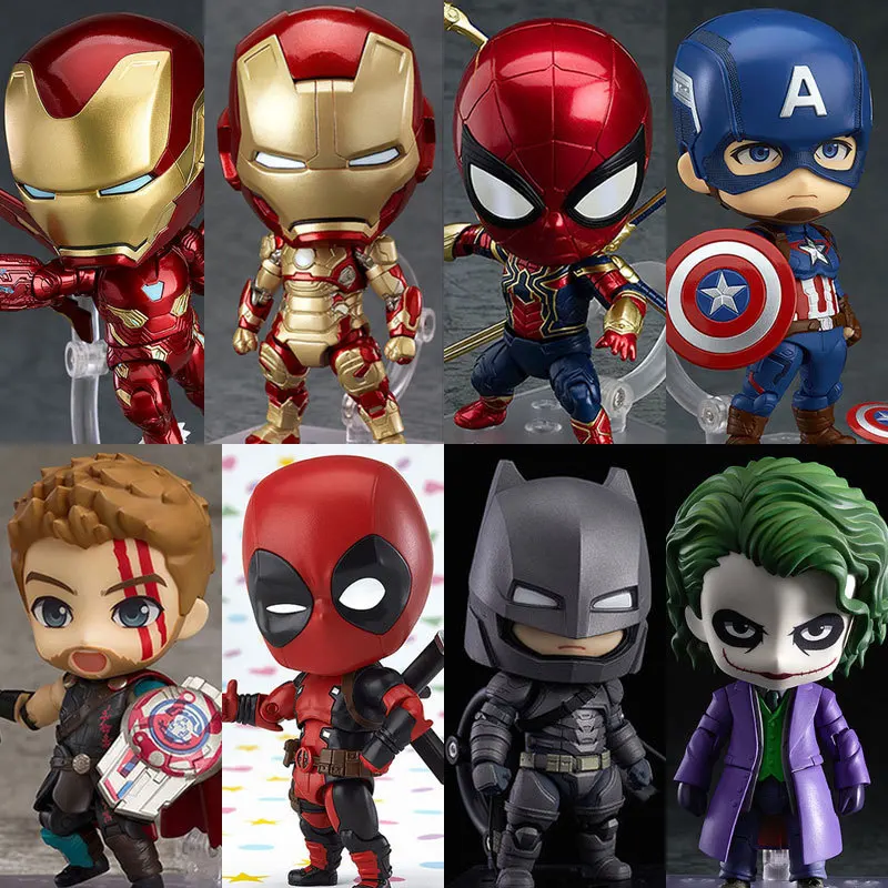 

Disney Q version of the clay movable doll Fulian 4 Iron Spider-Man hand-made toy Deadpool Captain America model doll