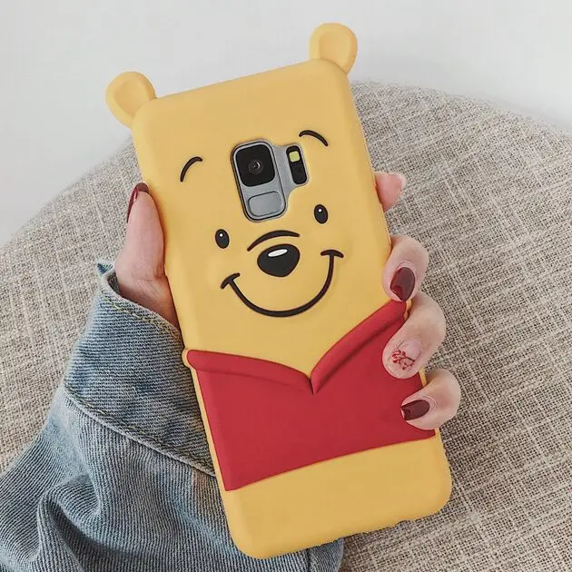 Синий Для samsung galaxy S10 S9 Plus S8 S7 Edge Note 9 8 3D Салли Единорог медведь мультфильм силиконовый чехол для сотового телефона - Цвет: Синий