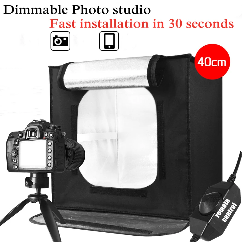 40cm*40cm Folding Photo Studio Softbox Lightbox LED Tabletop Photography Shooting Foldable Tent Photobox With Light | Электроника
