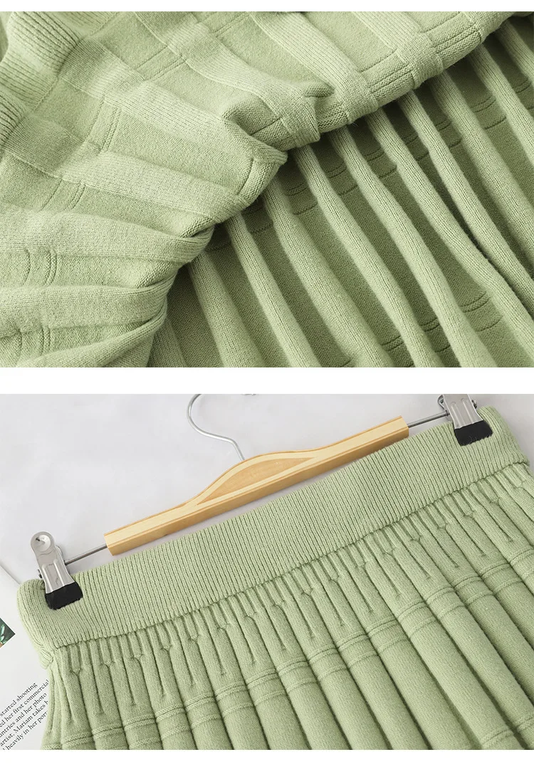 Осенне-зимняя женская трикотажная юбка 2019 Женская Ретро эластичная талия