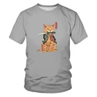 Новый для 2020 крутая модная футболка для мужчин и женщин с изображением котенка 3d футболка летние футболки с коротким рукавом, мужские футболки XXS-6XL