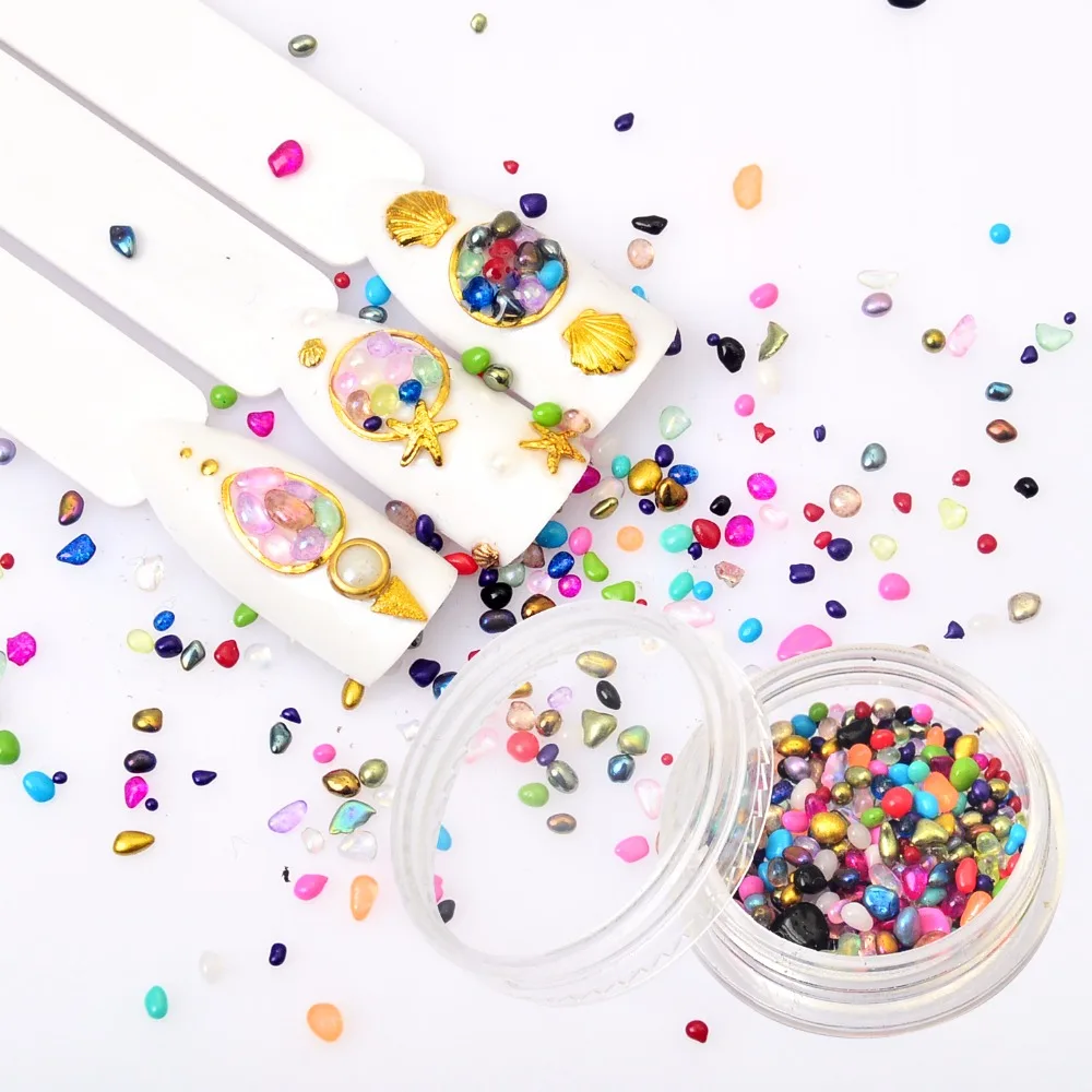 

Камень-русалка, 1 коробка, естественный неправильной формы, для украшения ногтей, хамелеон, AB, маленькие бусины, 3D инструмент для маникюра, ст...