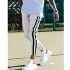 Брюки-Карандаш мужские в полоску, с полосками по бокам, 2019