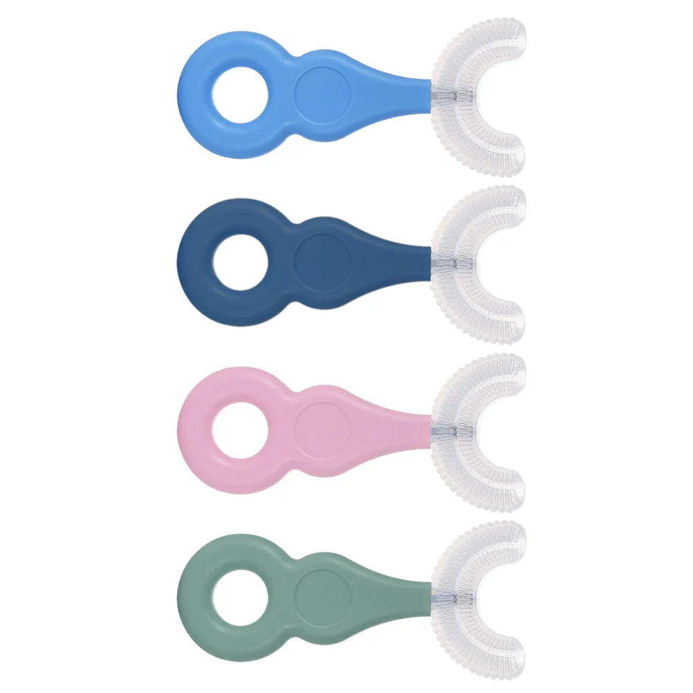 

4Pcs Children U-shaped Toothbrushes Manual Teeth Brushes Cleaning Brushes