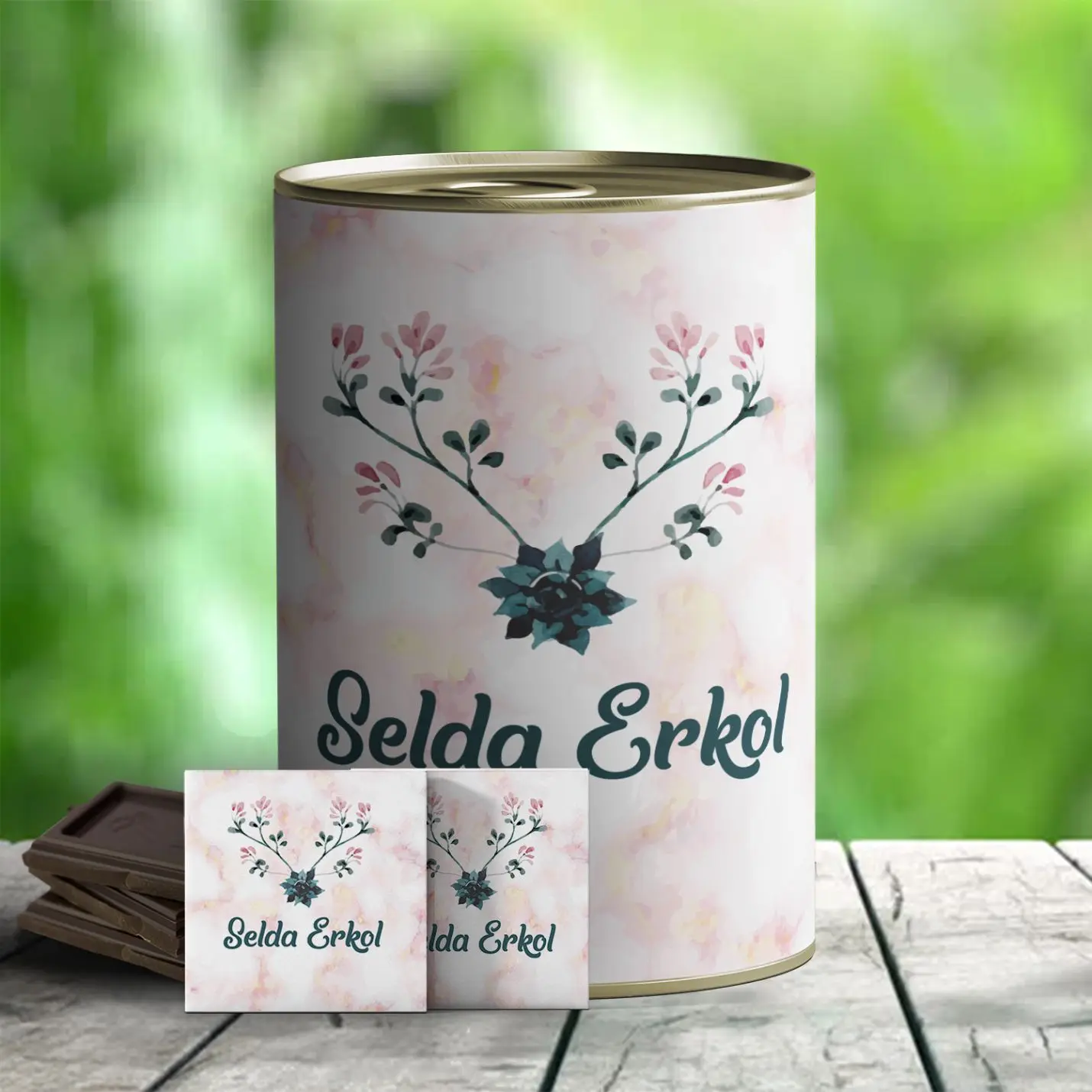

Personalized Love Marble Pattern Chocolate Canned