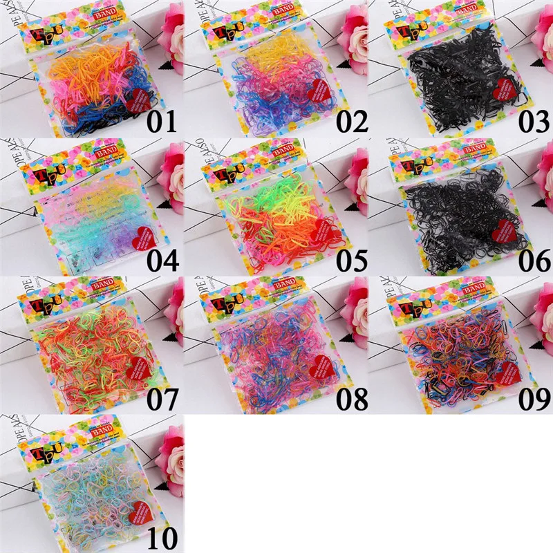 10-600 шт. милые девушки красочные кольцо одноразовые резинки для волос хвост