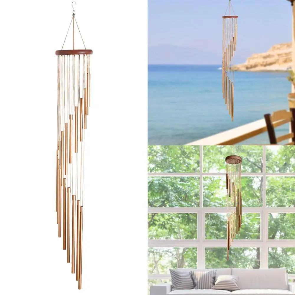 Уличная 35 &quotветряные колокольчики большая ветроловка с 18 трубками и деревянным