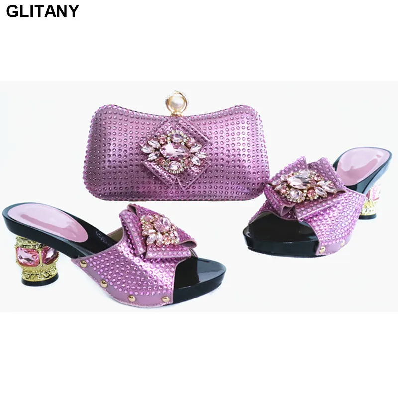 Последняя распродажа Женский комплект из обуви и сумки Итальянская женская