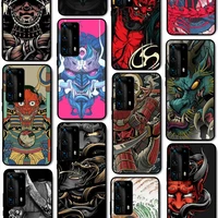 japanese samurai phone case for huawei p40 p30 p20 pro p10 plus p9 p8 lite p smart cover