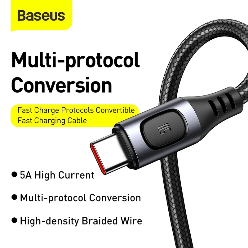 baseus cable usb type c 5a for xiaomi mi samsung huawei note type c usb wire quick charger cable fast charging cord for ipad pro free global shipping