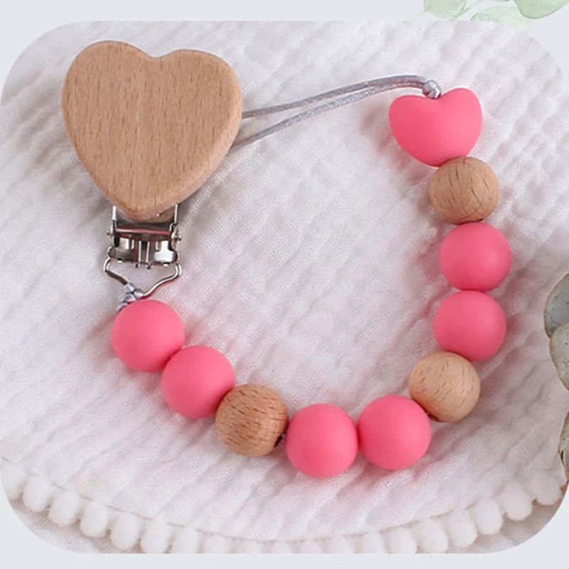 

Newborn Baby Pacifier Clip Chain Silicone Beads BPA Free DIY Dummy Nipple Holder A2UB