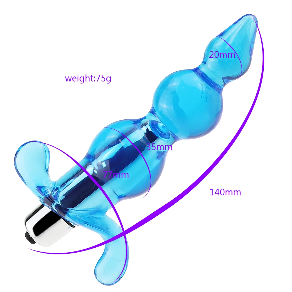 Анальная пробка вибратор с 3 шариками для массажа простаты Стимулятор точки G