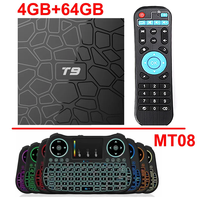 4GB 64GB Add MT08 T9 Android 9,0 Smart tv BOX RK3318 Четырехъядерный 4 ГБ ОЗУ 64 Гб ПЗУ 2,4 ГБ/5 Гб двойной wifi Bluetooth цифровой дисплей 3D HDR 4K телеприставка - Цвет: 4GB 64GB Add MT08