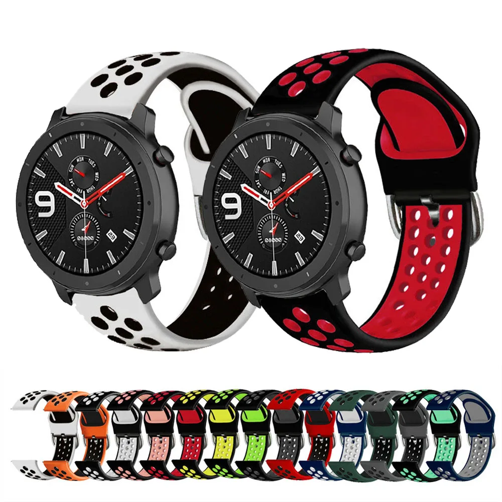 

Ремешок силиконовый для смарт-часов Huami Amazfit GTR 42 мм 47 мм, быстросъемный спортивный браслет для Amazfit Bip/GTS, 20 мм 22 мм