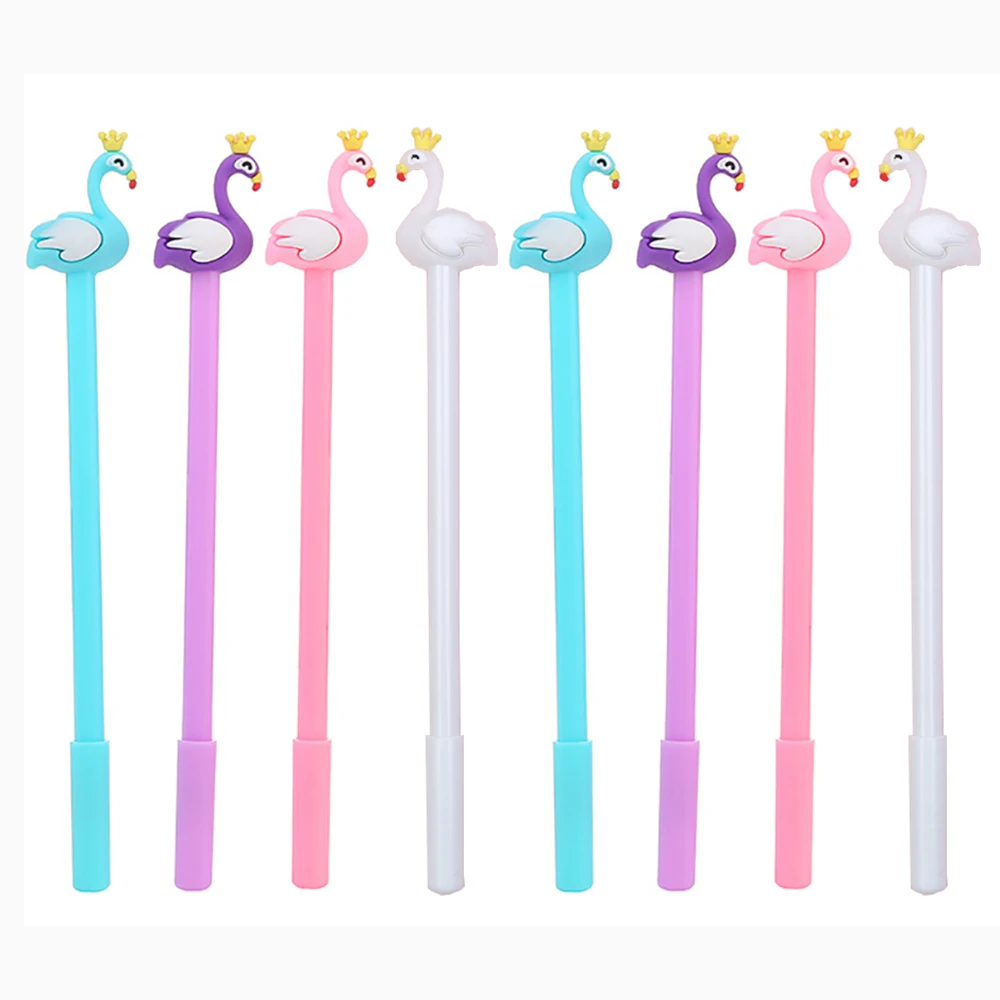

24Pcs/Pack Japanese Flamingo Funny Pens Cute Swan Gel Pen Blue Ink Kawaii Object Back to School Kids Girl Stationery Stuff Thing