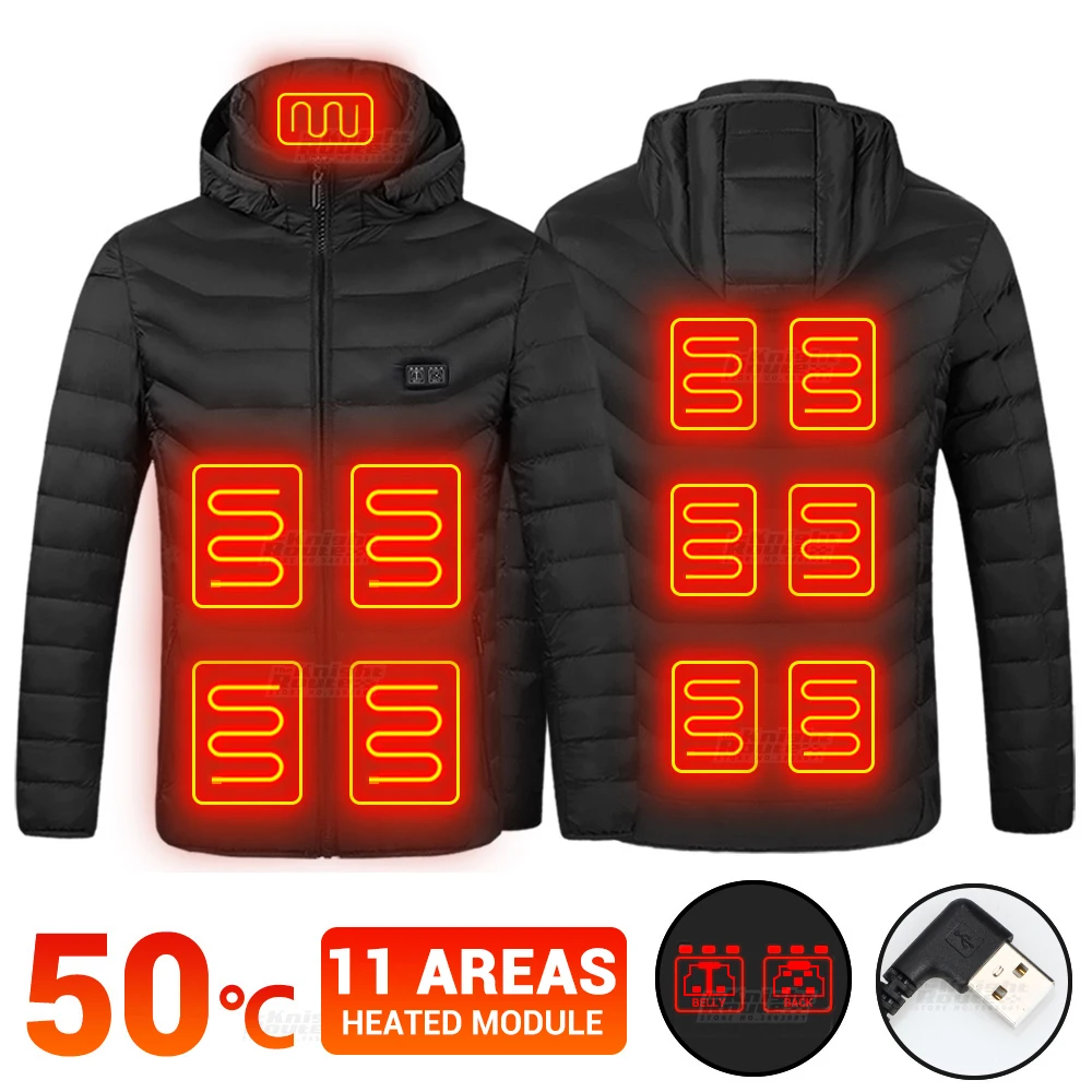 Мужская теплая куртка с USB подогревом 11 областей|Походные куртки| |