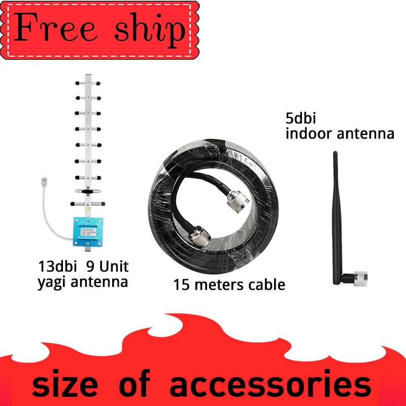 4G LTE DCS 1800mhz Cellular Repeater GSM 1800 60dB Gain 2G amplificador 15M cable Moblie phone signal booster MHZ | Мобильные