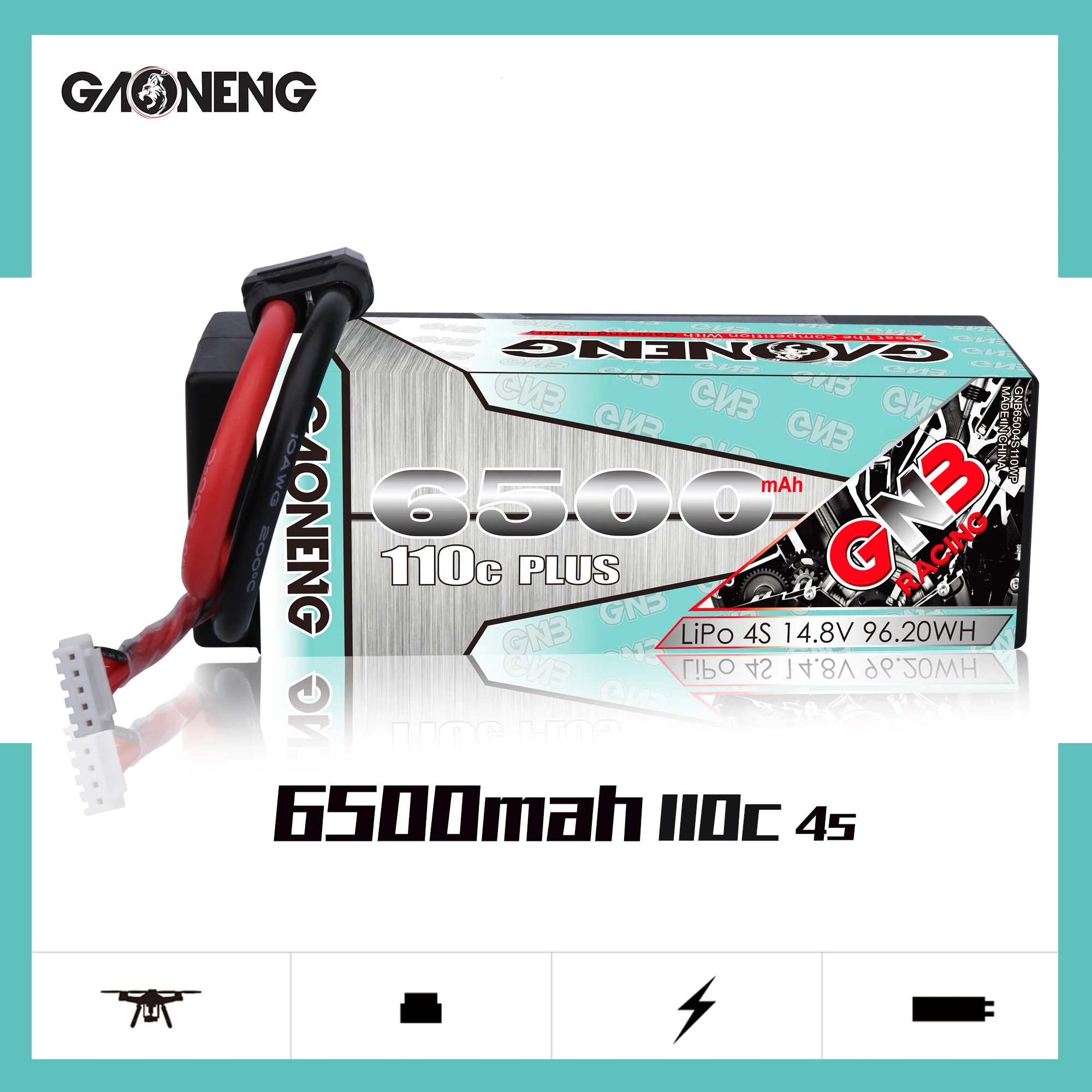 Gaoneng GNB 6500 мАч 4S 14 8 в 110C твердый корпус LiPo батарея XT90/XT60/T/EC5/XT150 разъем для 1:8 1/8