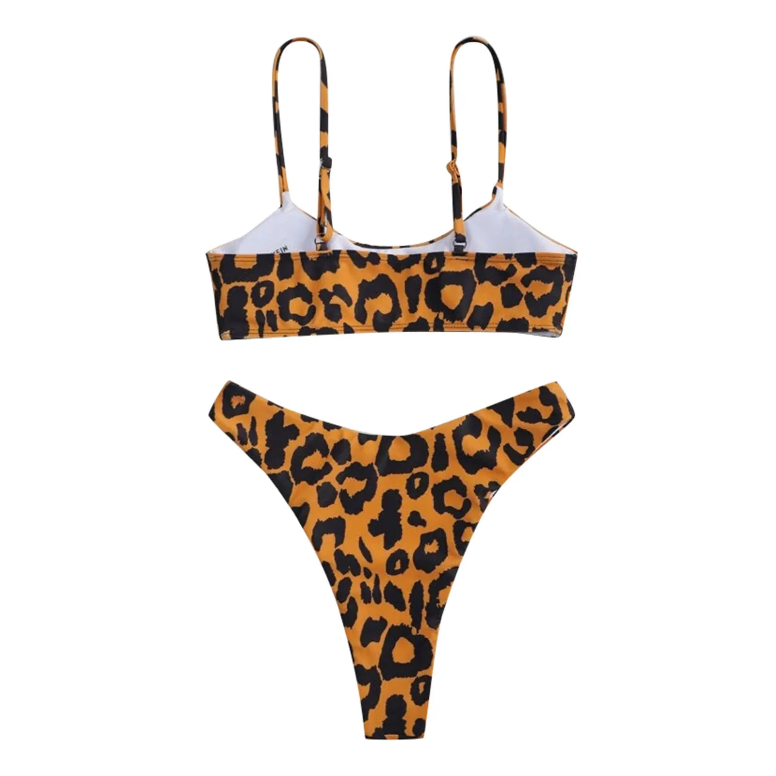 

Strap Strapless Leopard Print Bikini Split Swim Women Striped Push Up High Cut Hight Waist Halter Bikini Set Two Piece Swimsuit